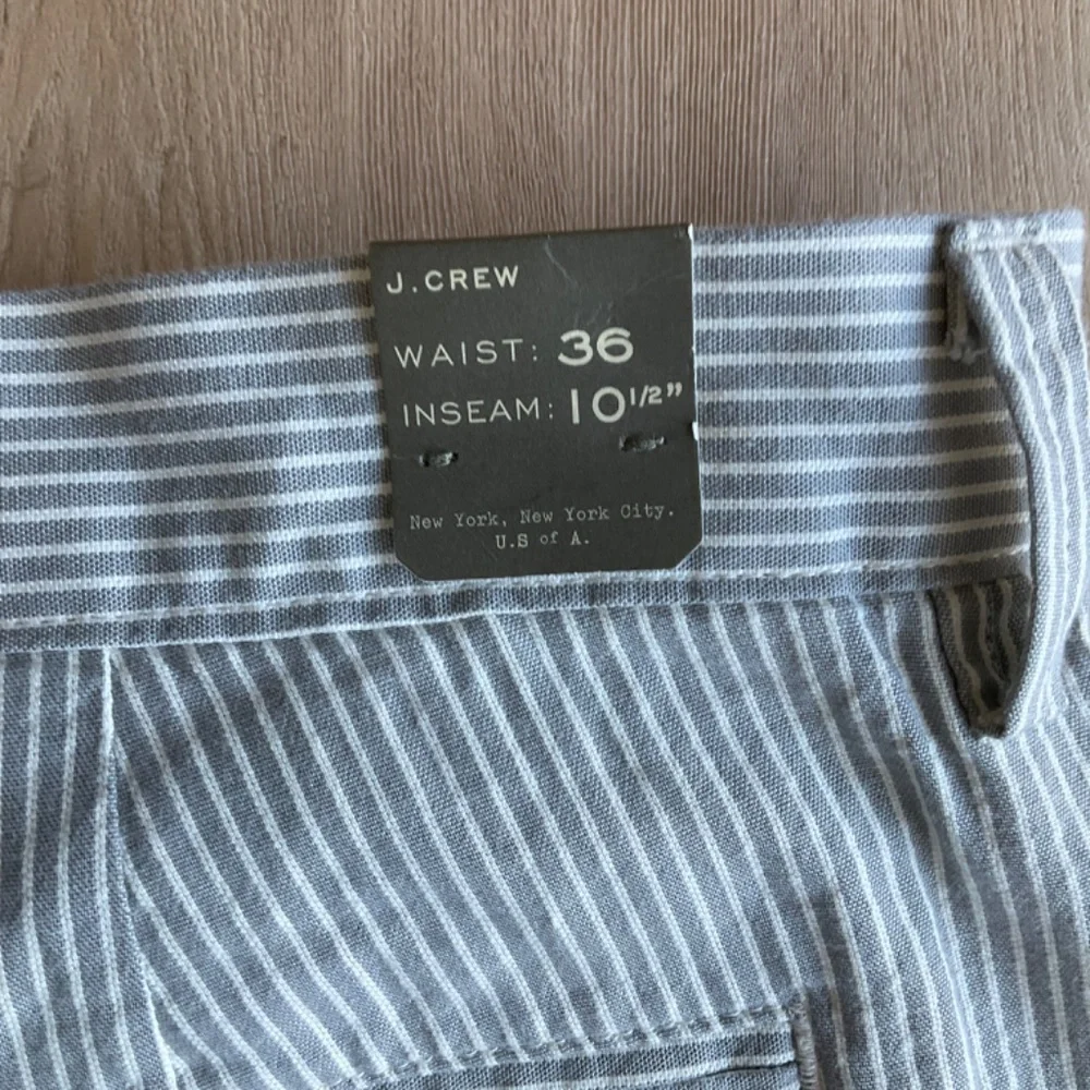 NWT J. Crew Club Mens gray white Striped club Shorts sz 36 cotton